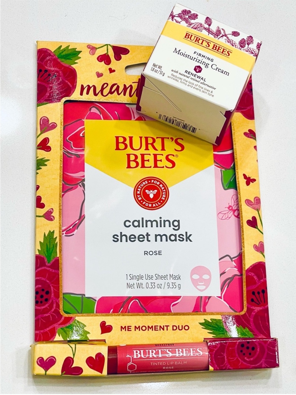 NEW! Burt's Bees Face Firming Moisturizing Cream, Face Mask & Lip Balm NIB